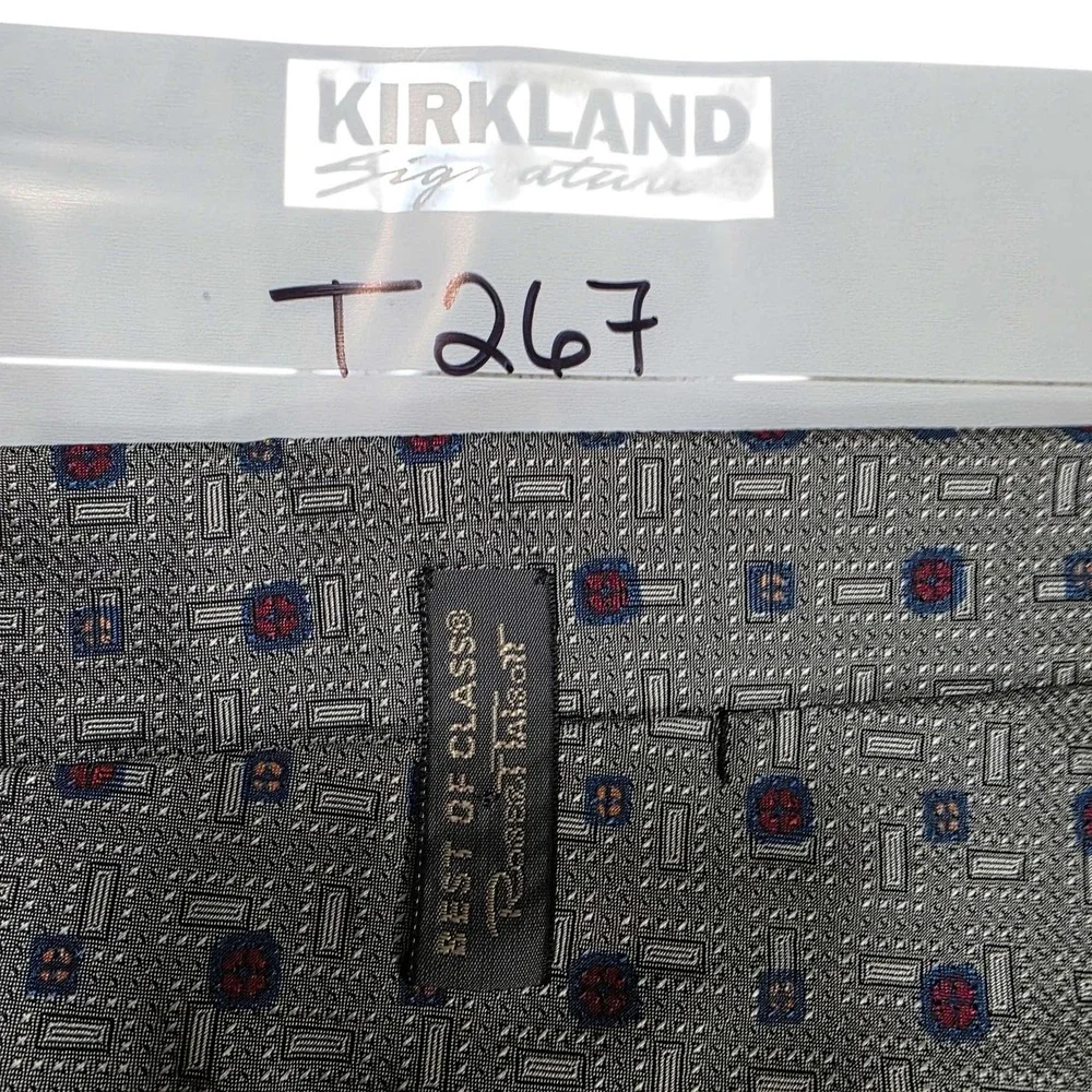 Robert Talbott Best Of Class Silk Tie Geometric‎ Gray Blue Red Men's Necktie